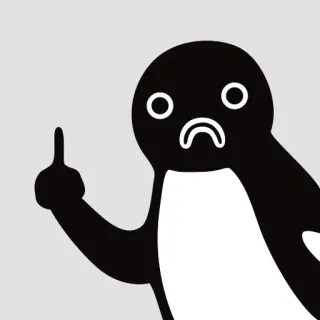 🖕 pingouin, doigt d'honneur, offensant, dessin animé, oiseau, impoli telegram sticker