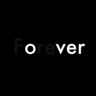 🖤 Forever Für immer, Schwarzer Hintergrund, Text, Simpel, Wort whatsapp sticker