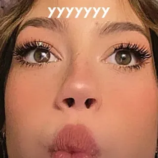 🤭 YYYYYYYY femme, maquillage, yeux, cils, visage, fille telegram sticker