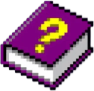 🌟 book, question mark, purple, pixel art, mystery, knowledge telegram sticker