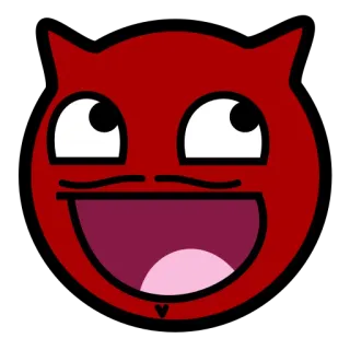 👹 diavolo, demone, meme, trollface, malvagio, cartone animato, rosso telegram sticker