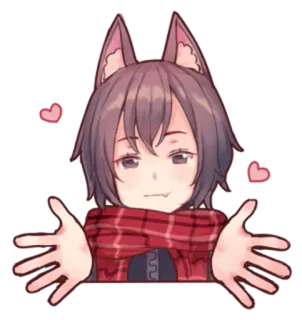 Wolf boy and Rabbit girl @Nekosticker telegram stickers