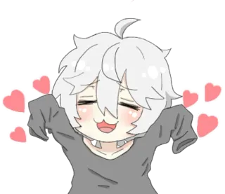 🥰 Anime, Mignon, Coeur, Kawaii, Dessin animé, Animation whatsapp sticker