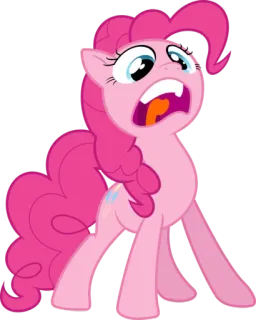 😱 Pinkie Pie My Little Pony Dessin animé, Poney, Pleurs, Rose, Triste telegram sticker
