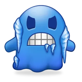 🥶 ghost, ice, blue, cold, monster, halloween telegram sticker
