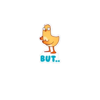 ❤ BUT.. pollo, trasero, pegatina, dibujos animados, emoji, pájaro telegram sticker