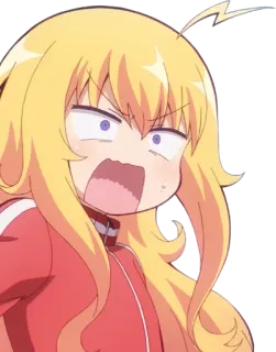 😡 Anime, Desenho animado, Bravo/Zangado, Cabelo loiro, Personagem feminina telegram sticker