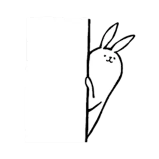 😖 lapin, lapinou, regardant, animal, dessin animé, mignon, blanc whatsapp sticker