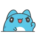 💪 Desenho animado, Fofo, Animal, Kawaii, Azul telegram sticker