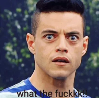 😳 what the fuckkk!! meme, shocked, funny, expression, ramimalek telegram sticker