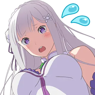 😱 Emilia Re:Zero anime, re zero, emilia, kawaii, cute, sticker telegram sticker