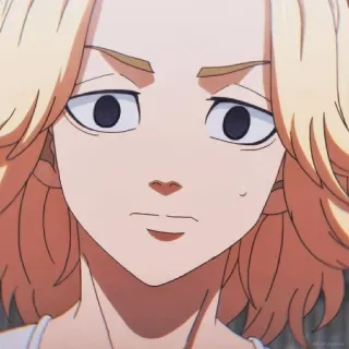🎭 Manjiro Sano Tokyo Revengers anime, blonde, character, portrait telegram sticker