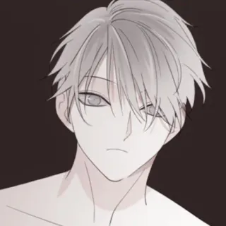 🍶 アニメ, 男性, ポートレート, 白髪, アート, イラスト telegram sticker