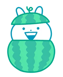☀ pegatina, ilustración, lindo, sandía, mascota, animal, dibujos animados telegram sticker