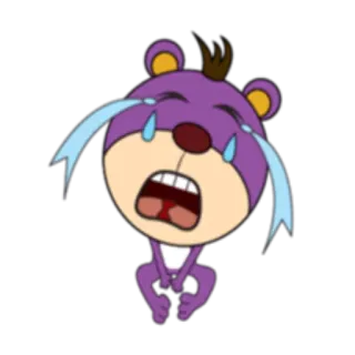😭 Cartoon, Weinend, Traurig, Tier, Lila telegram sticker