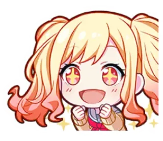 🌟 Anime, Menina, Bonita, Feliz, Personagem, Desenho animado, Adesivo whatsapp sticker