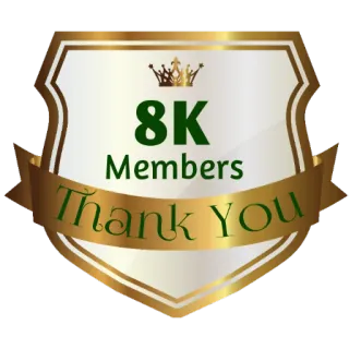 ⚜ 8K Members Thank You obrigado, 8K, membros, conquista, celebração telegram sticker