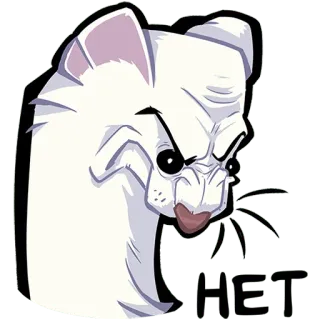 🙅‍♂️ HET tier, wiesel, frettchen, weiß, wütend, cartoon telegram sticker