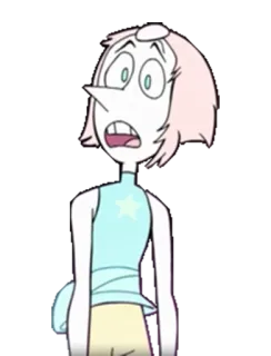 😮 Pearl Steven Universe Perła, Steven Universe, Cartoon Network, Kryształ, Animowany telegram sticker