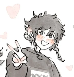 🌟 Anime, Zeichnung, Cartoon, Herz, Fröhlich, Kawaii telegram sticker