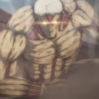 😣 Armored Titan Attack on Titan Anime, Titan, L'Attaque des Titans, Monstre, Guerre, Armure, Combat whatsapp sticker