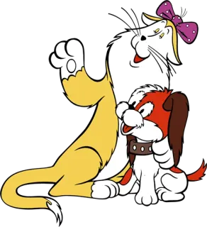 😉 gato, cachorro, desenho animado, animais, amizade telegram sticker