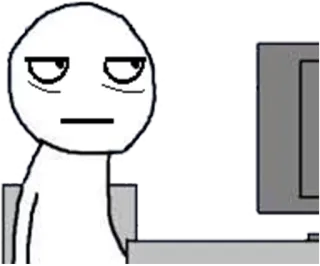😑 meme, internet, computer, bored, eyes, face telegram sticker