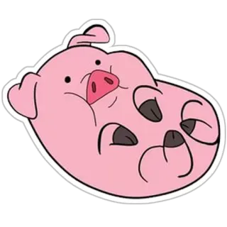 🙈 Waddles Gravity Falls pig, pink, cartoon, animal, Waddles, Gravity Falls telegram sticker