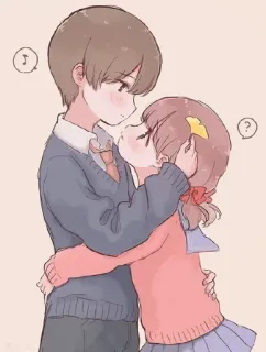 🌟 Anime, Cặp đôi, Tình yêu, Dễ thương, Lãng mạn whatsapp sticker