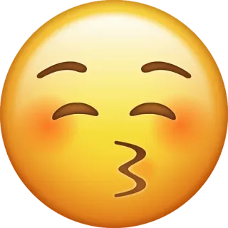 😚 emoji, kiss, cute, yellow, face, expression, blush telegram sticker