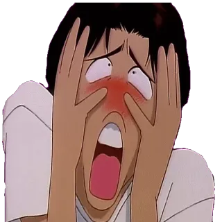 😱 anime, shocked, exaggerated, reaction, scared telegram sticker
