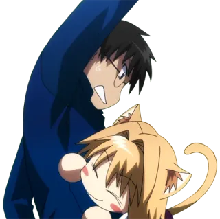 😆 アニメ, カートゥーン, 猫耳, 興奮, かわいい telegram sticker