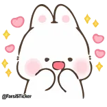 😍 bunny, cute, animal, kawaii, rabbit, hearts whatsapp sticker