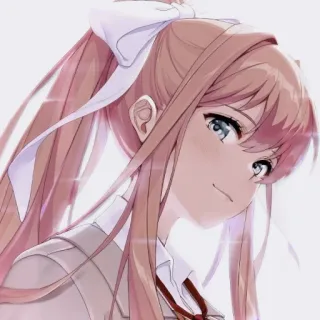 📄 Monika Doki Doki Literature Club! Anime, Fille, École, Uniforme, Mignon telegram sticker