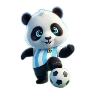 🧸 Panda, Fútbol, Deportes, Lindo, Dibujos animados, Animal whatsapp sticker