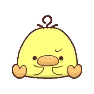 🤨 cute, kawaii, yellow chick, cartoon, adorable telegram sticker
