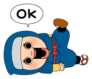 🥷 OK Cartoon, Ok, Zustimmung, Figur telegram sticker