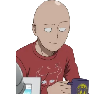 😏 Saitama One-Punch Man ブルズ saitama, one-punch man, anime, personaggio, manga telegram sticker
