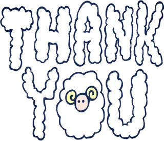 🙇‍♀️ THANK YOU ขอบคุณ, แกะ, แว่นตา, น่ารัก telegram sticker