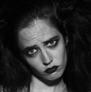 😥 woman, face, portrait, black and white, serious, actress telegram sticker