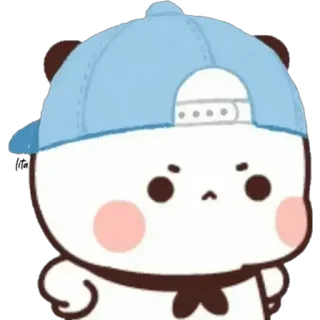 😠 Dibujo animado, Panda, Lindo, Sombrero, Personaje, Pegatina whatsapp sticker