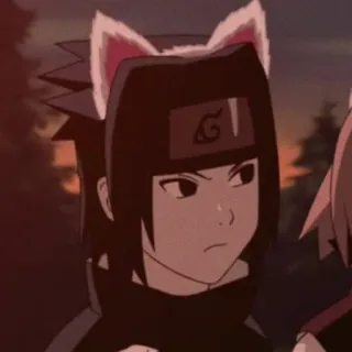 😾 Sasuke Naruto Sasuke Uchiha, Naruto, Anime, Manga, Oreilles de chat telegram sticker