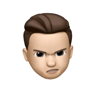 😡 memoji, emoji, angry, expression, face telegram sticker