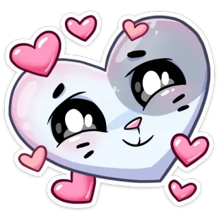 🥰 heart, love, cute, cartoon, sticker, kawaii, animal, valentine's day telegram sticker