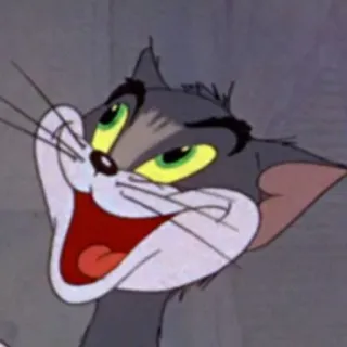 😀 Tom Cat Tom and Jerry Dessin animé, Chat, Mème, Drôle, Expression, Sarcastique, Animation telegram sticker