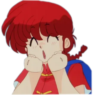 😃 Ranma Saotome Ranma ½ anime, martial arts, comedy, girl, happy telegram sticker