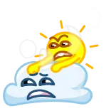 💨 sole, nuvola, meteo, felice, cartone animato, emoji telegram sticker