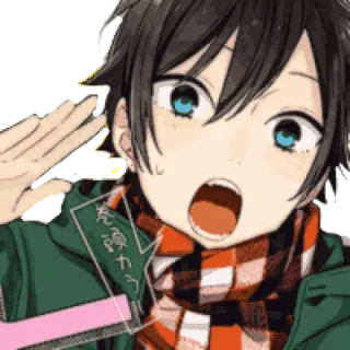 😳 左顧カヲ 动漫, 漫画, 男孩, 围巾, 可爱 telegram sticker