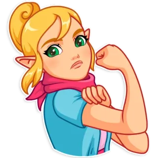 💪 женщина, мультфильм, сила, девушка, рука, решительная telegram sticker