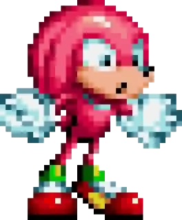 🤗 Knuckles knuckles the echidna, sega, video game character, pixel art telegram sticker